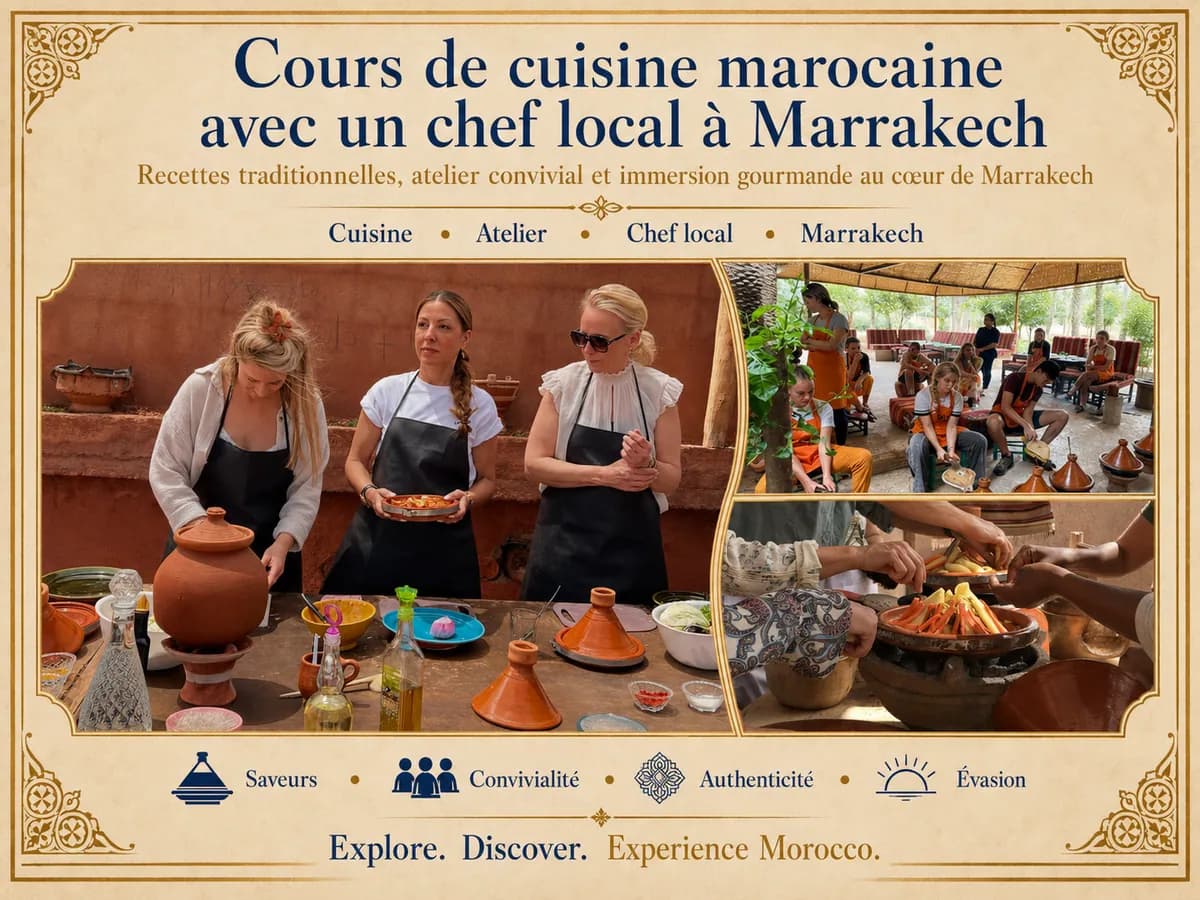 Cours de cuisine marocaine avec un chef local à Marrakech