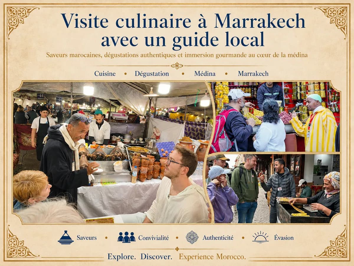 Visite culinaire guidée dans les souks de la médina de Marrakech
