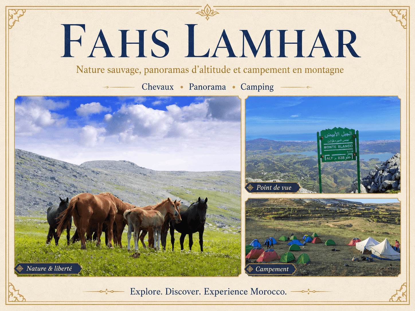 Plateau Fahs Lamhar et sommet Monte Blanco près de Tétouan